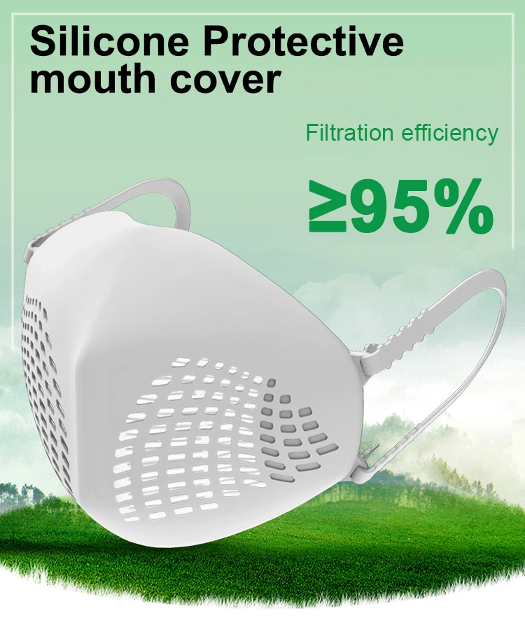 720 Hours Life Time Replacable Filtering Respirator Kill 99.9% Virus Washable Reusable Dust Silicone Face Mask