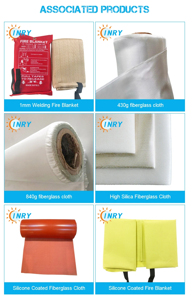 Manufacture Silicone Coated Fiberglass Fire Blanket 500GSM Fire Fighting Blanket