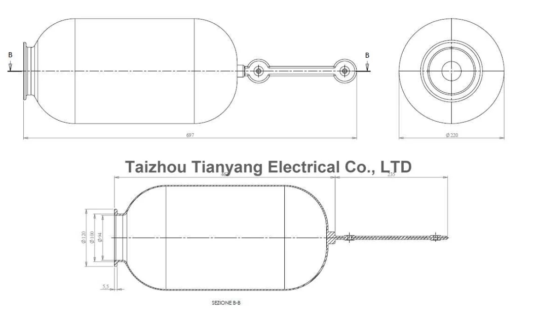 50 Liter Potable Steel Made Water Storage Tank with Rubber Bladder Membrane