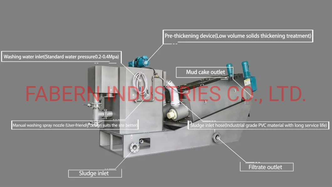 Dyeing and Printing Sewage Volute Sludege Dewatering Machine