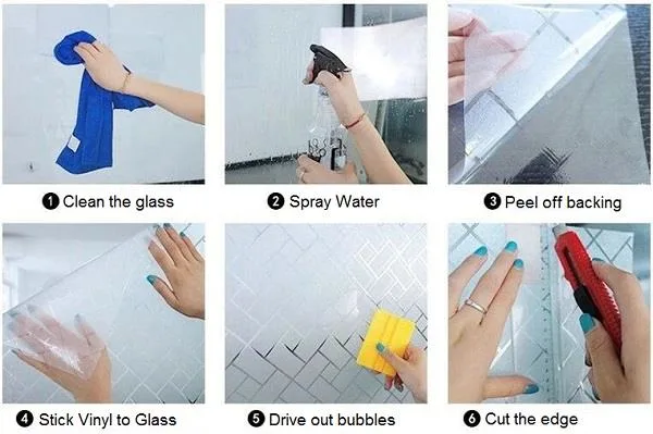 No Glue Static Waterproof Decorative Static Cling Window Film