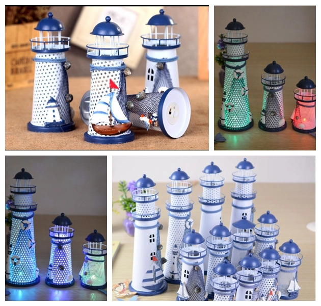 Glitter Ocean Iron Crafts Iron Lighthouse Creative Decoration Gift