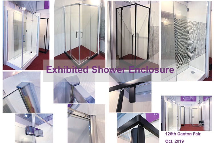 Adjustable Frameless Tempered Glass Shower Screen with Hinged Pivot Door
