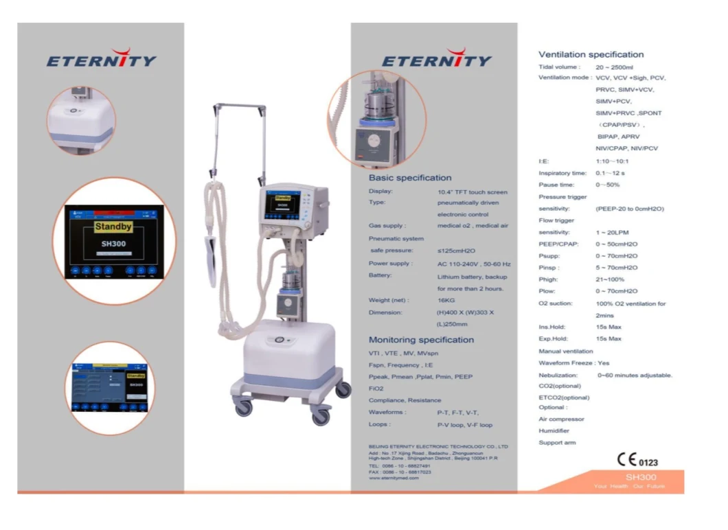 Breathing Equipment Hospital Eternity Sh300 Ventilator