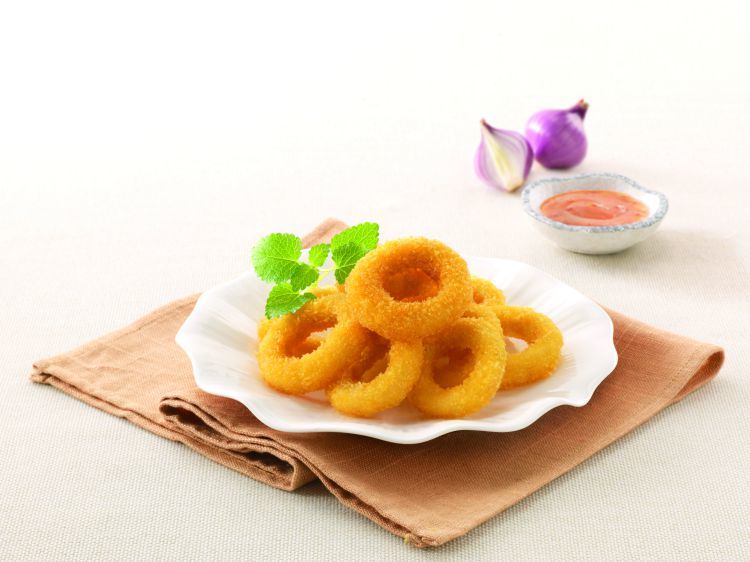 Brc Certified Pre Fried Onion Rings with Chicken and Onion Paste