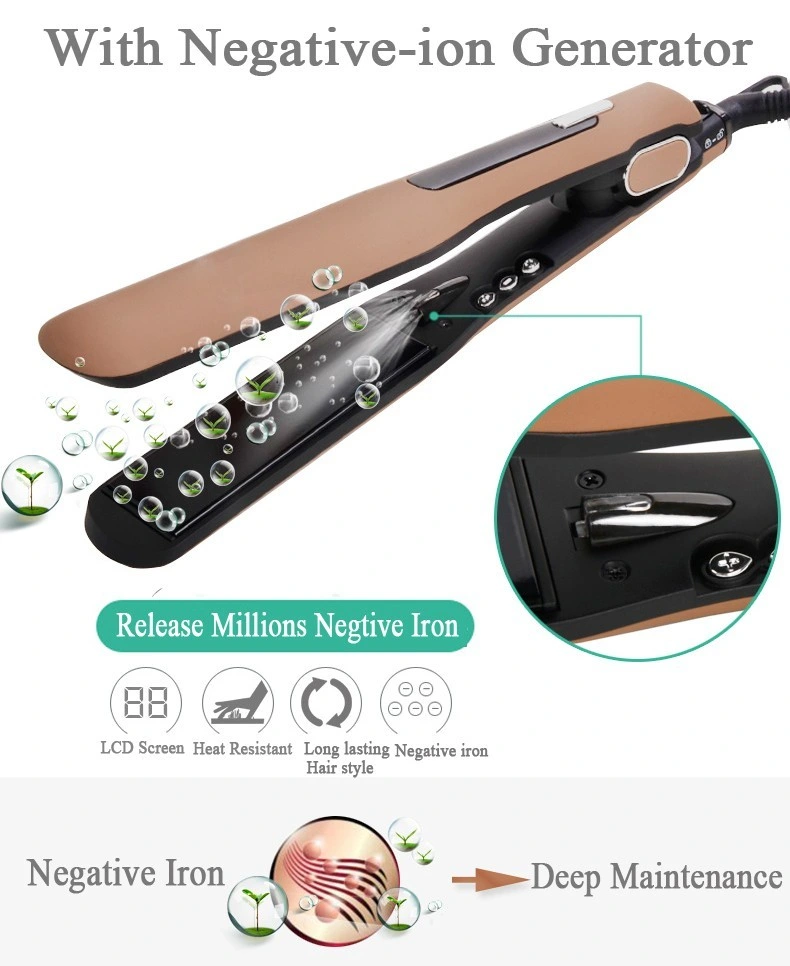 Private Logo Ceramic Anion LCD Hair Care Straightener with Ion
