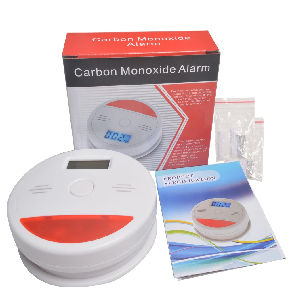 Home Safety Warning Independent LCD Carbon Monoxide Poisoning Monitor Fire Alarm Detector