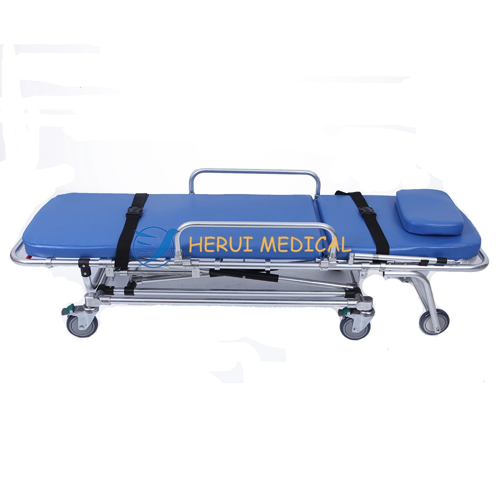 Emergency Folding Patient Transport Fully Adjustable Multi-Height Ambulance Stretcher