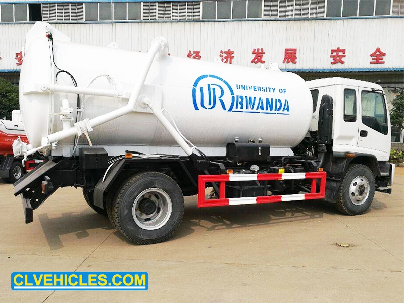 Isuzu 10cbm 6wheeler 4*2 Septic Sewer Cleaning Sludge Tank Fecal Waste Vacuum Sewage Suction Truck