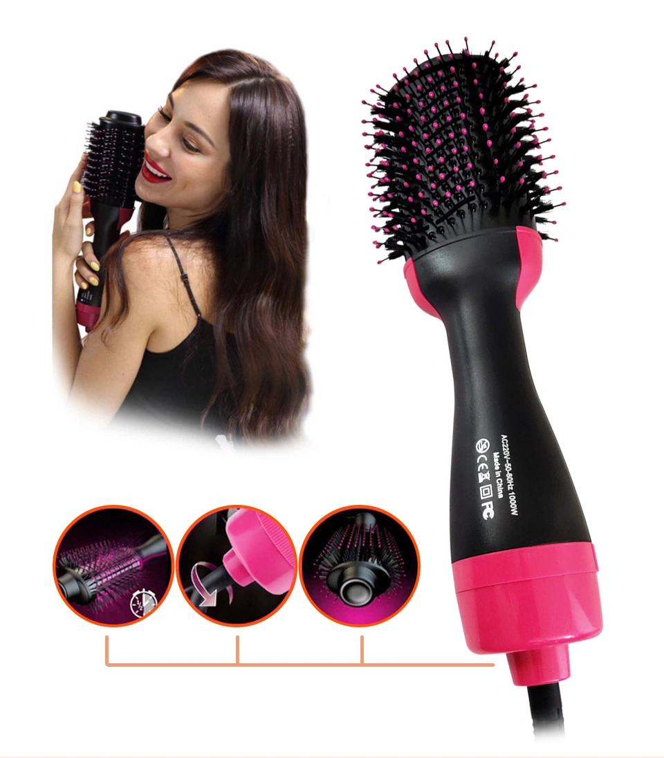 One Step Hair Dryer Volumizer Hot Air Brush 3 In1 Styling Brush Styler Negative Ion Hair Straightener Curler Brush for All Hair