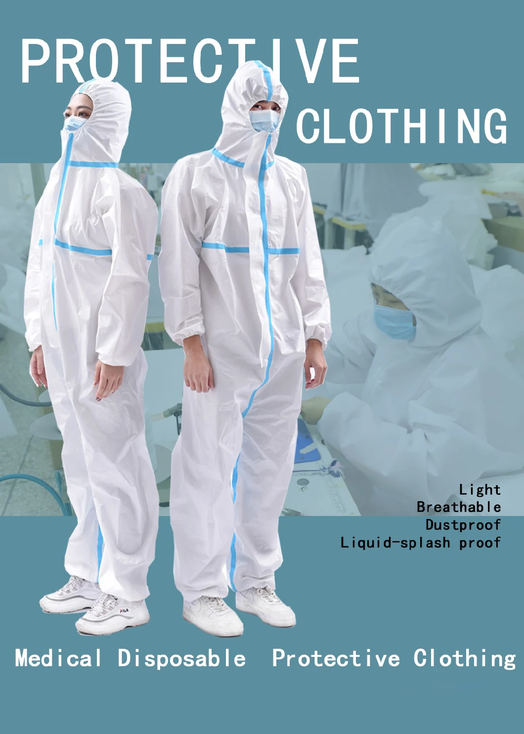 Dust-Proof Disposable Protective Clothing Chemical Protective Clothing of Chinese Factory