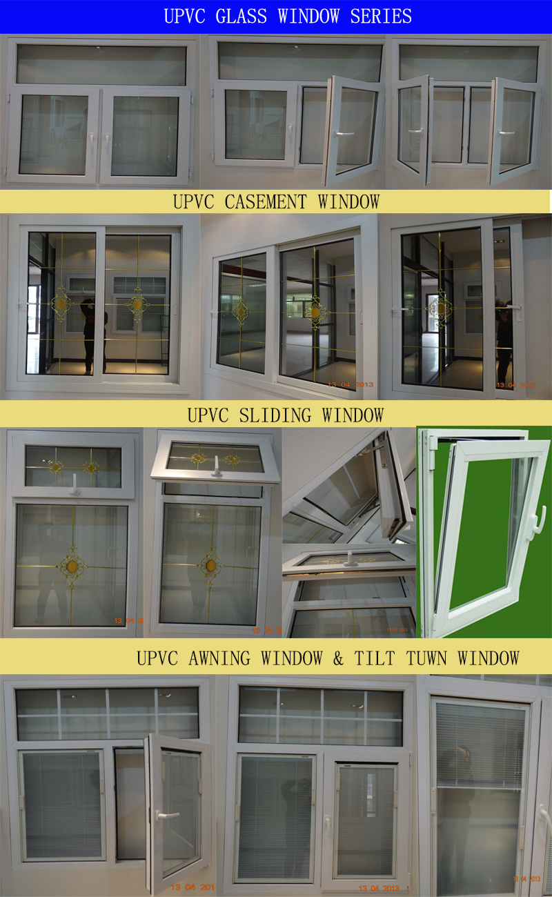 Residential UPVC Double Glazing Windows Winter Heat Insulation Glazing