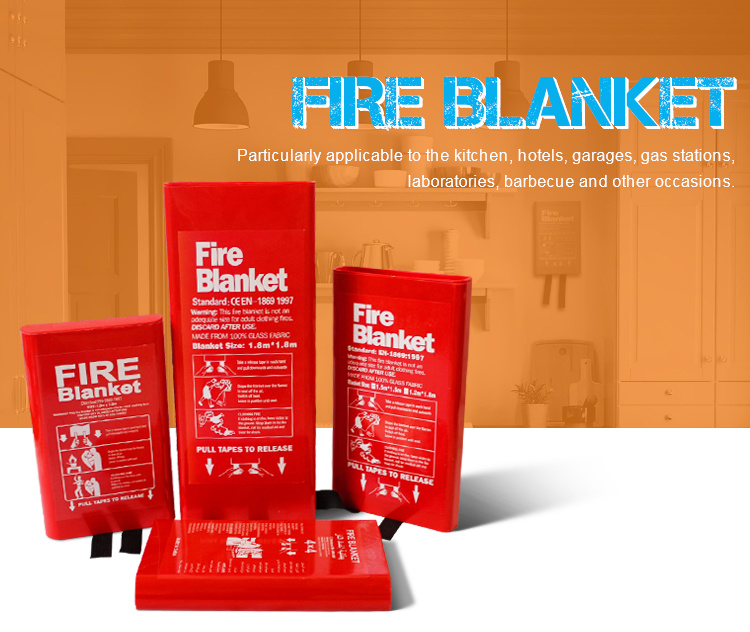 Fire Blanket 1m X 1m Quality Quick Release Large Fully Ce Approved, Red Case