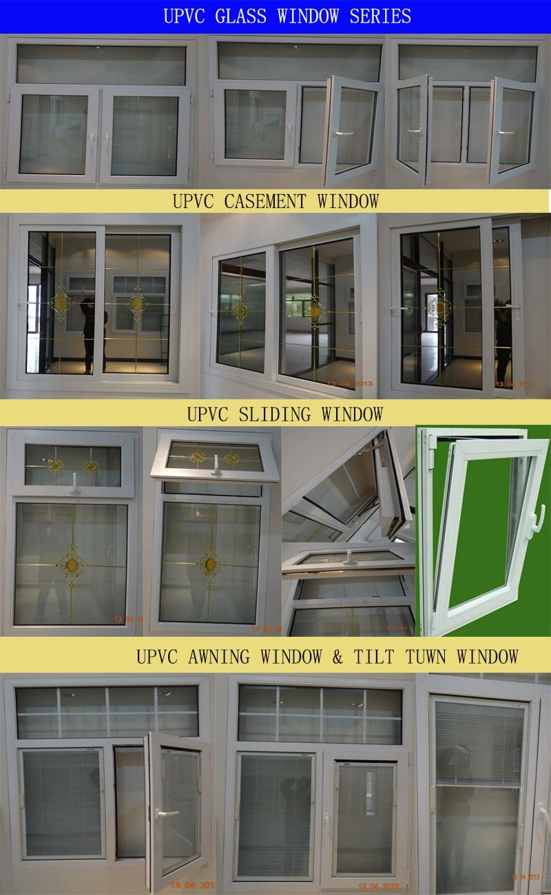 PVC Doors Windows/Wood Color UPVC Double Glazed Windows