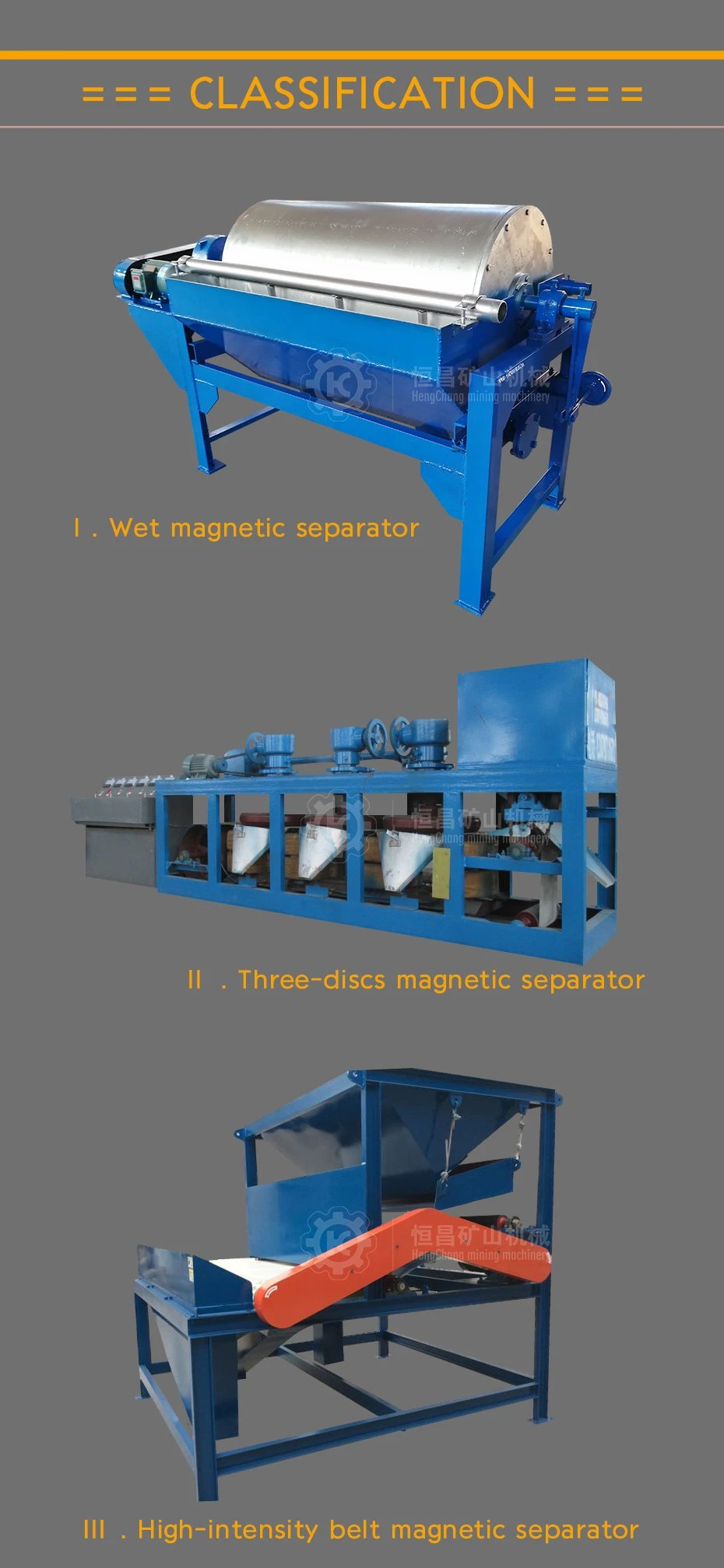 High Intensity Dry Magnetic Iron Ore Separator for Magnetic Metal