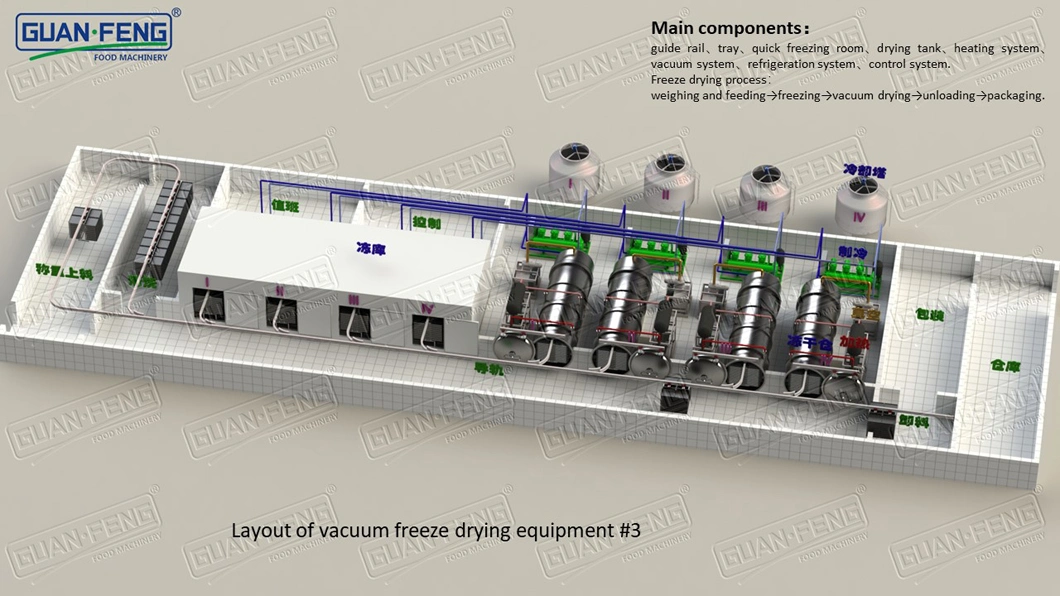 50m2 Vacuum Freeze Dryer for Freeze-Dried Herbs Processing Industry