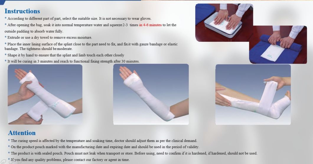 Orthopedic Fiberglass and Polyester Casting Splint for Leg Braces for Adults