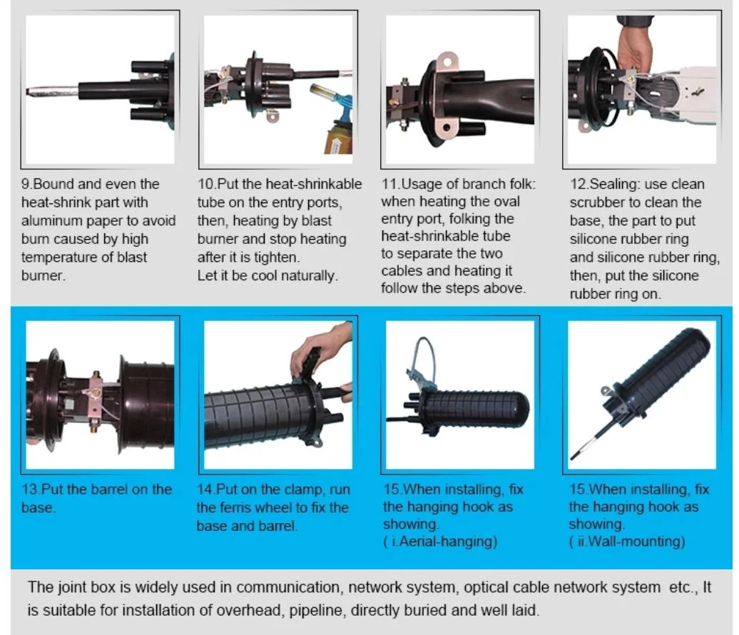 FTTX FTTH Cable Optic Fiber Closure Splice Enclosure with 4 Cable Port Fiber Optic Joint Enclosure