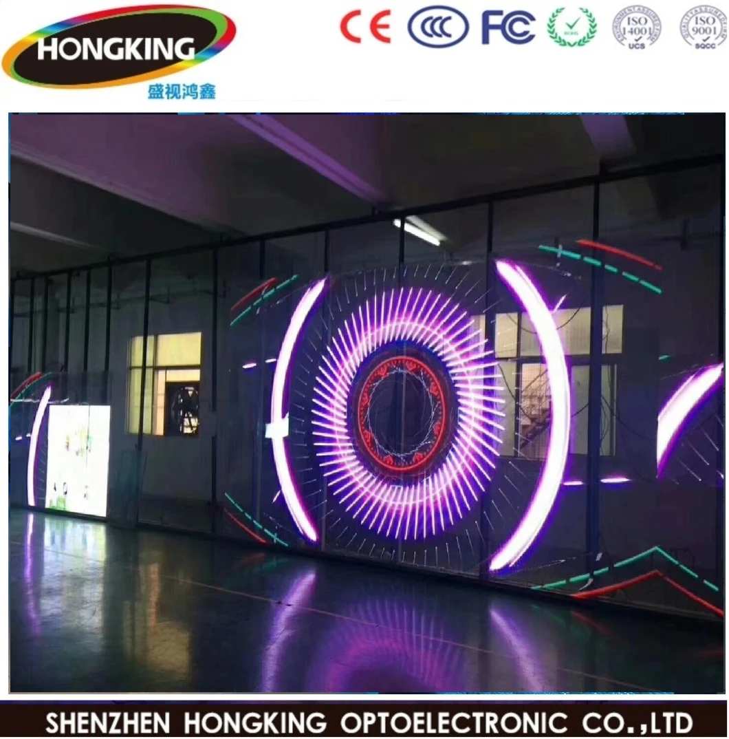 Shopping Mall Advertising Glass Window Wall Transparent/Glass LED Screen P7.81 P3.91