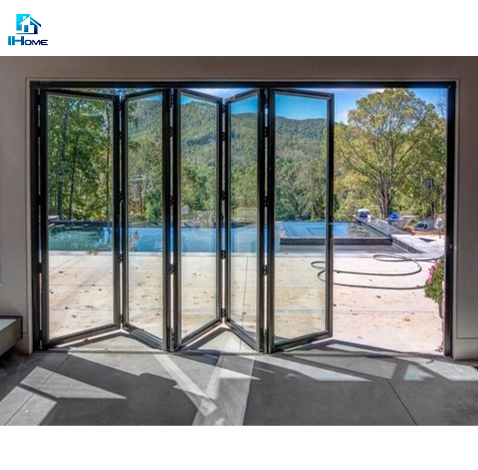 German Hardware Thermal Break Aluminum Double Glass Folding Door/Bifolding Door