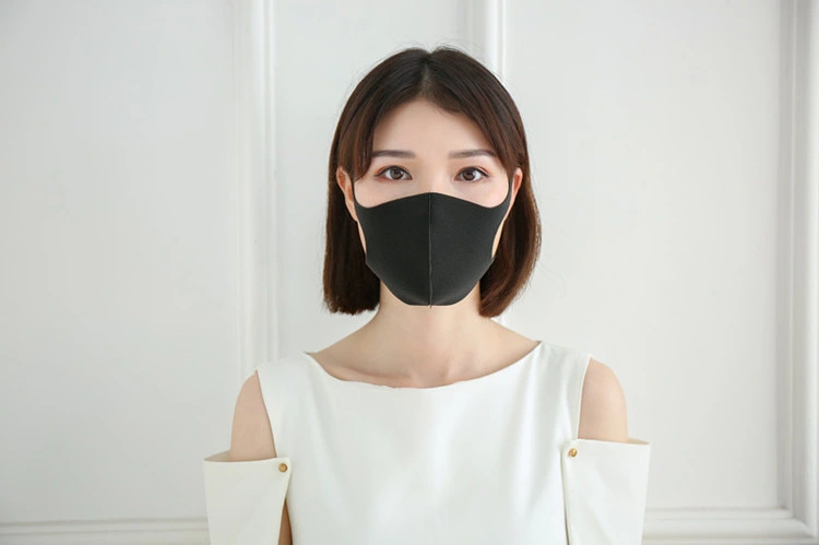 Waterproof Smoke Proof Anti-Pollen Black Colorful Sponge Face Mask 3D