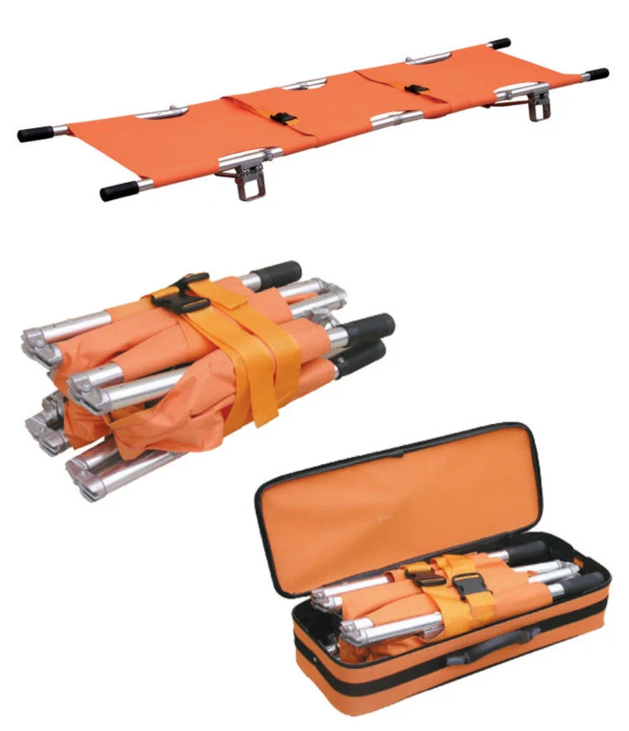 Medical Bed Aluminum Alloy Four Folding Stretcher (EDJ-003D)