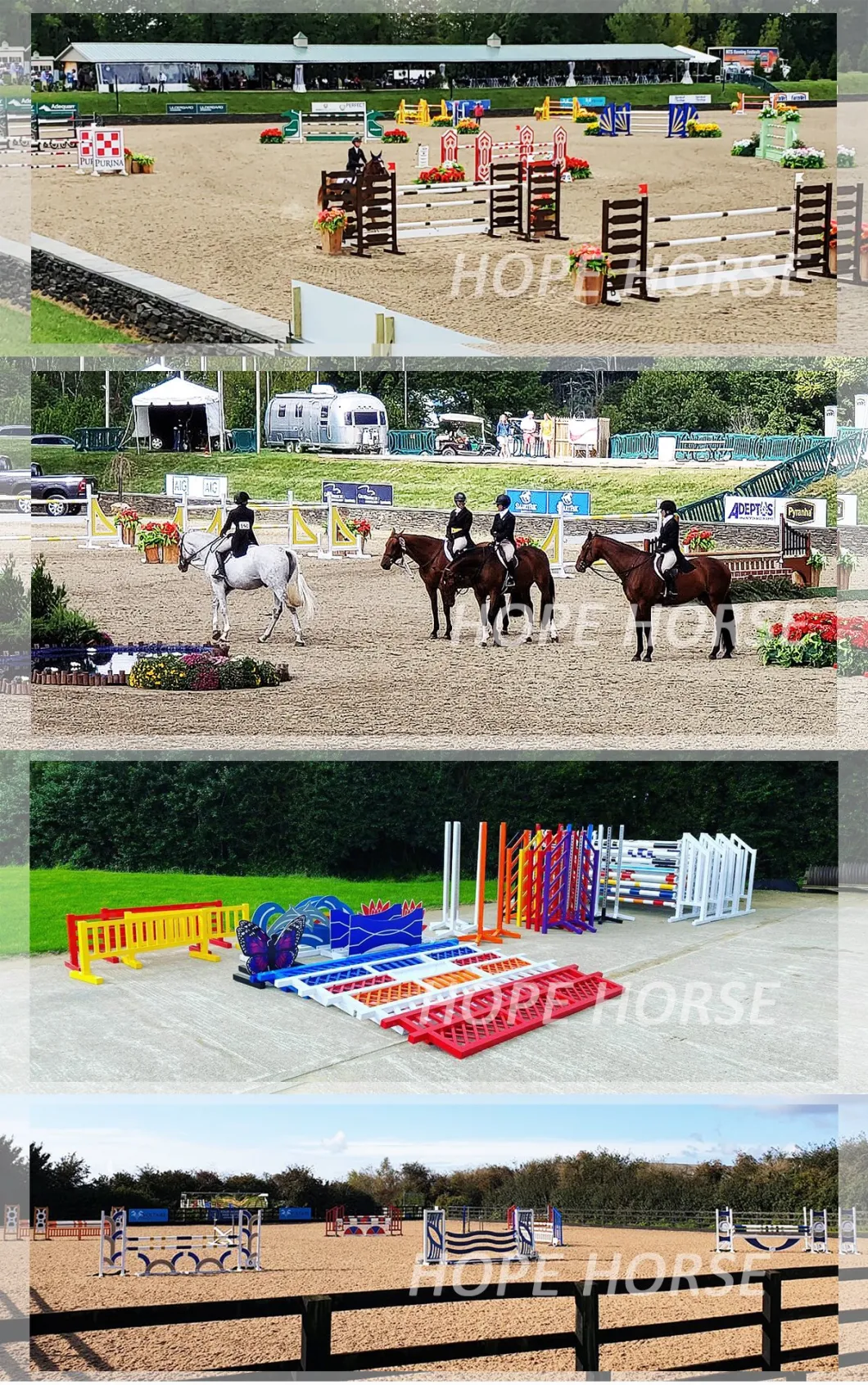 High Quality Aluminum Horse Show Jumps Portable Show Jump Wings