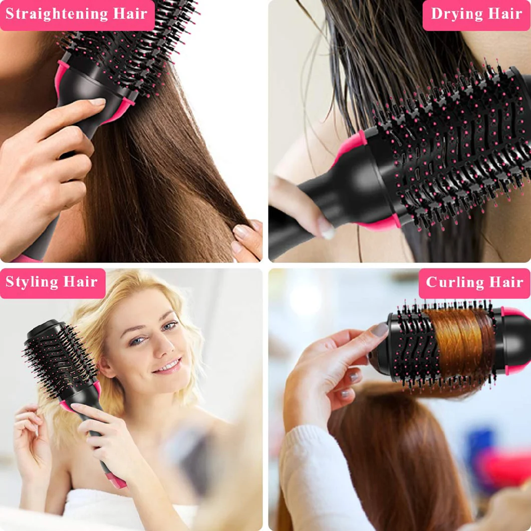 Hot Comb One Step Hair Dryer & Volumizer Hot Air Paddle Styling Brush Hot Comb Straightener Curling Iron Negative Ion Generator