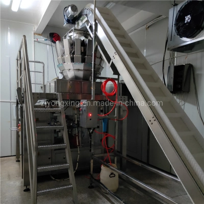 Full 304SUS Stainless Steel Packaging/Weighing Machine with Multihead Weigher for Frozen Shrimp
