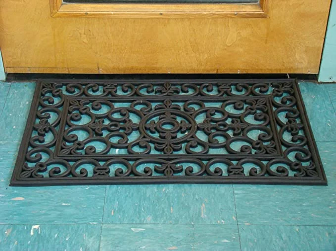 Natural Rubber Wrought Iron Indoor/Outdoor Doormat 24X36