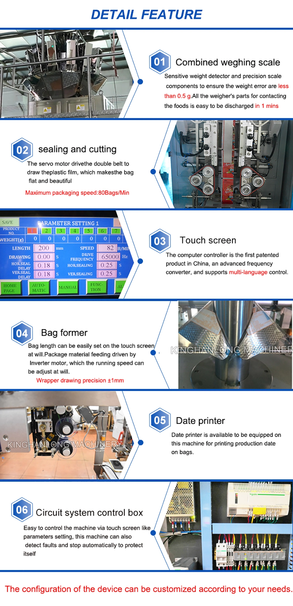 Automatic Crayfish/Frozen Dumpling Granule Filling Packing Machine Salt and Peper Packaging Mashines