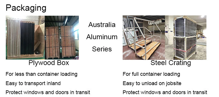 Australia Standard Aluminum Profile Matt Black Low-E Glass Fixed Window for  Resdiental House