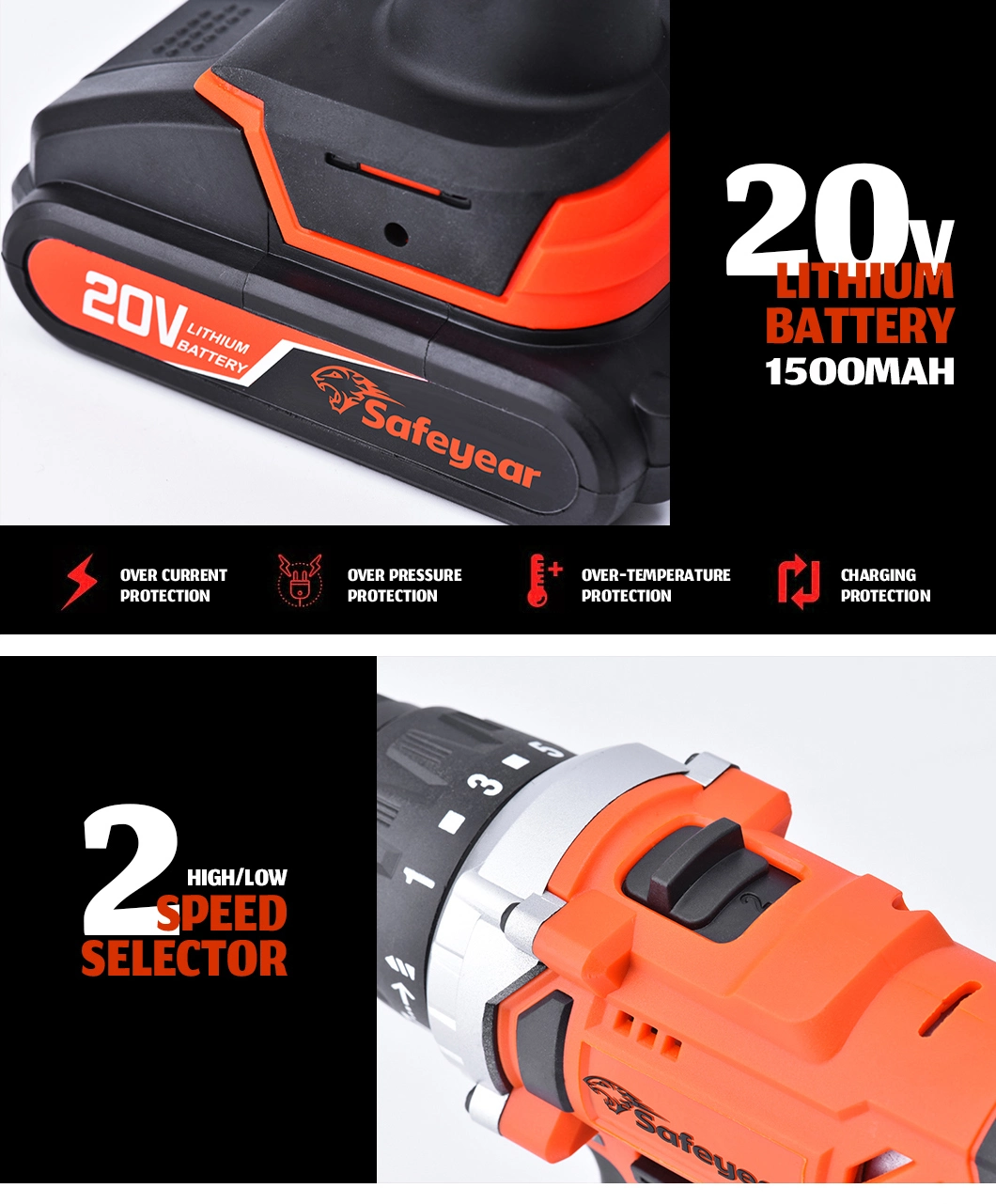 20V Impact Electric Hardware Power Tools Sets Hand Cordless Drill