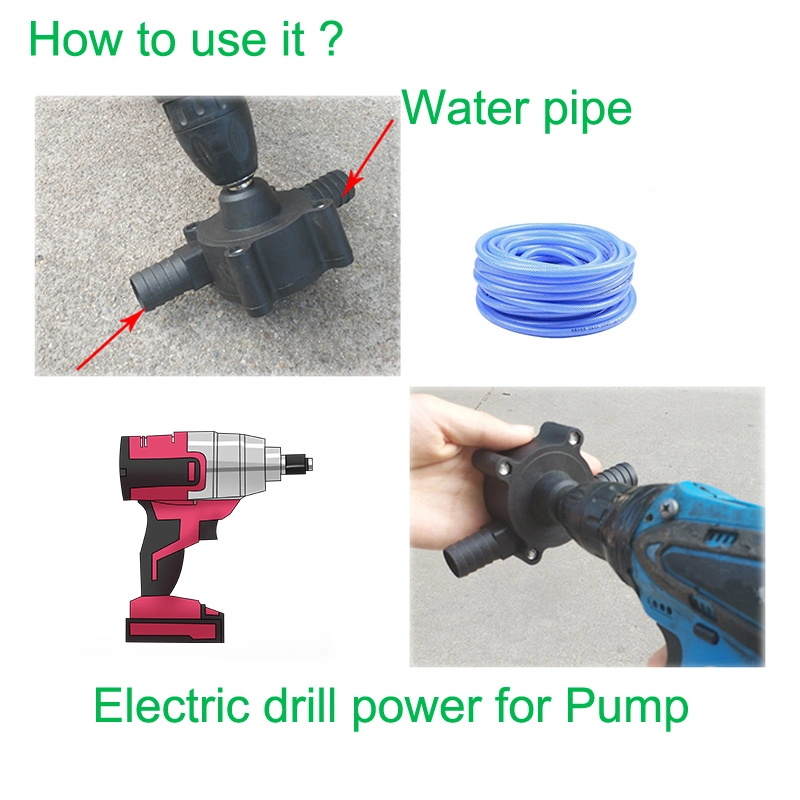 Topeast Mini Portable Hand Drill Powered Self-Priming Drill Pump for Fuel, Water