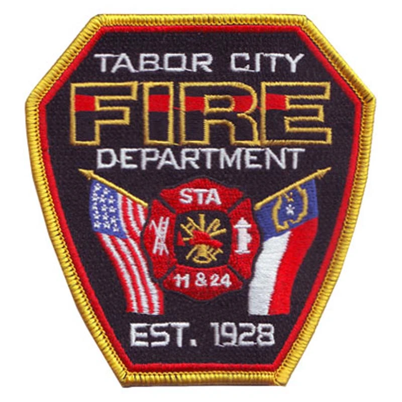 Fire Department Patches Firefighter Embroidery Patches with Merrowed Border