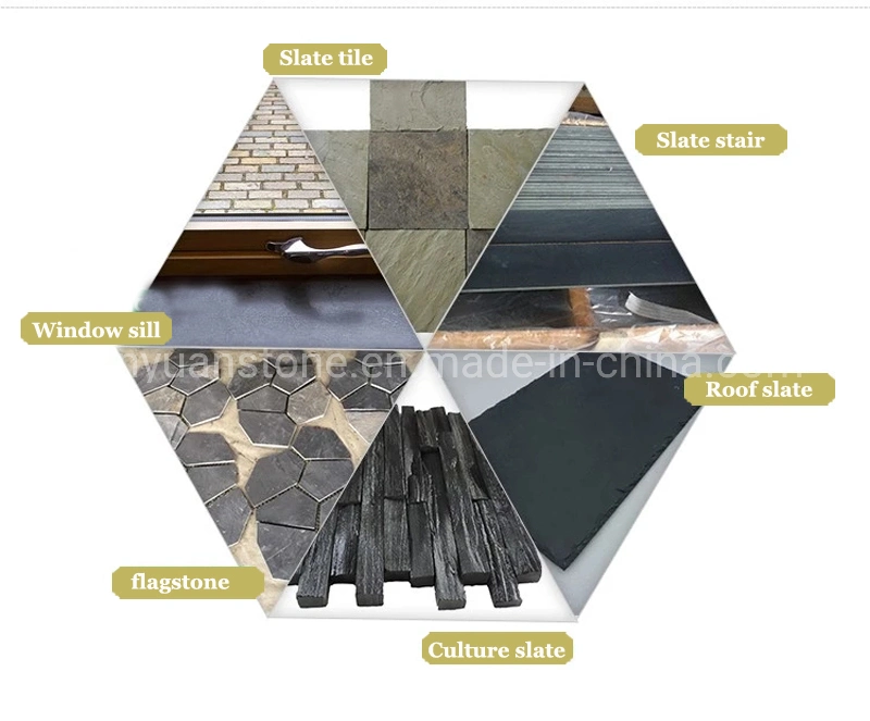 Natural Roofing Slate Grey/Black Slate Roof Tile