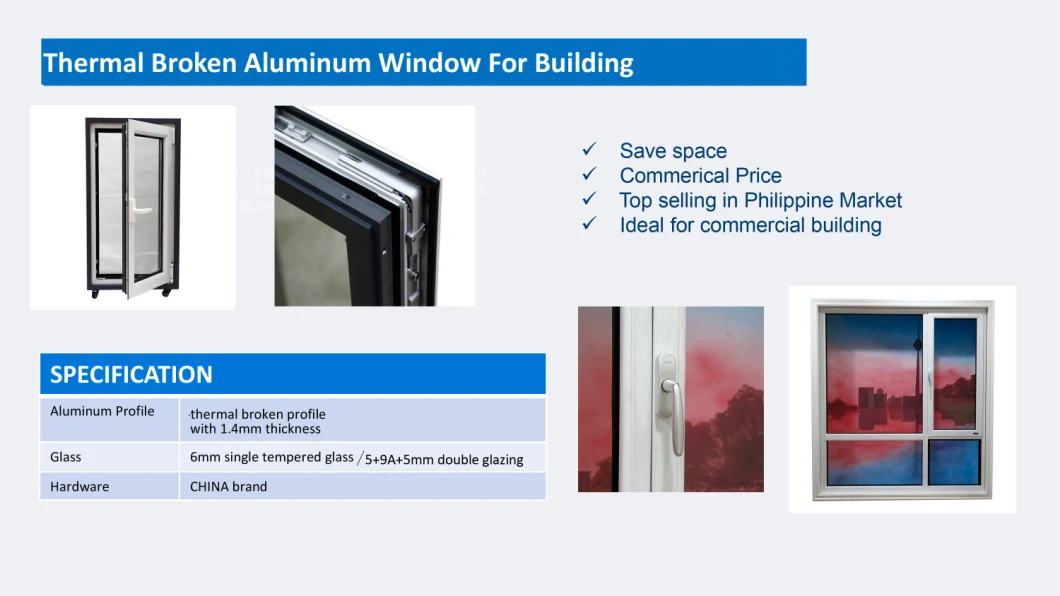 Aluminum Glass Window Casement Window Tilt and Turn Window