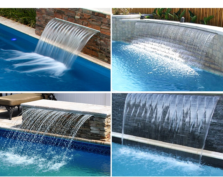 Decorative Swimming Pool Stainless Steel or Acrylic Waterfall Descent