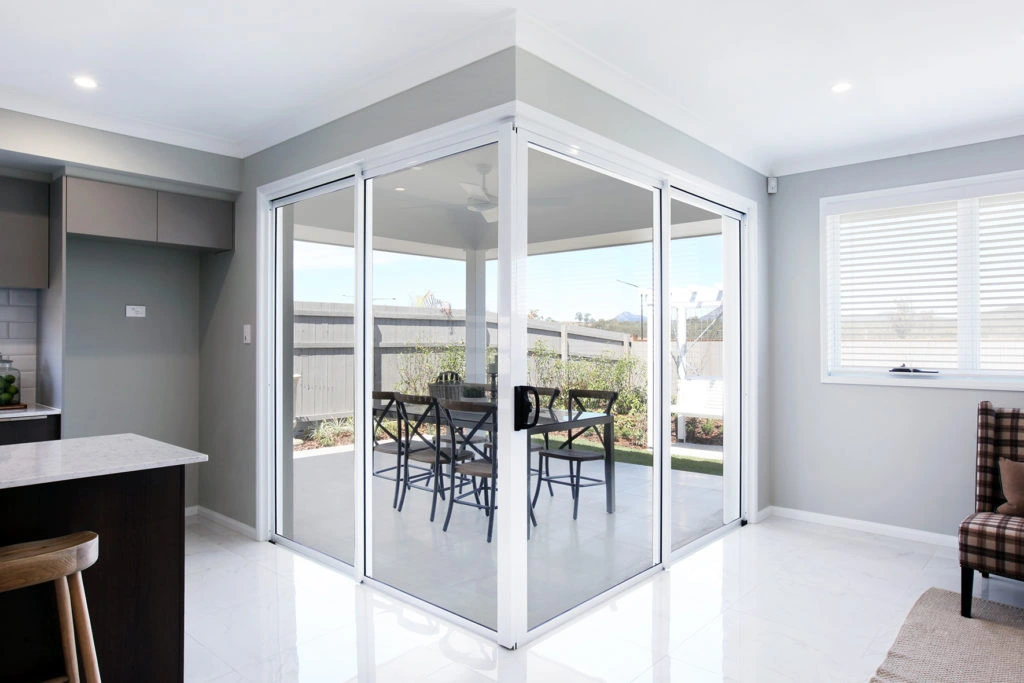 Frameless Sliding Door with Gray Tinted 3-Glass Doors for Decoration