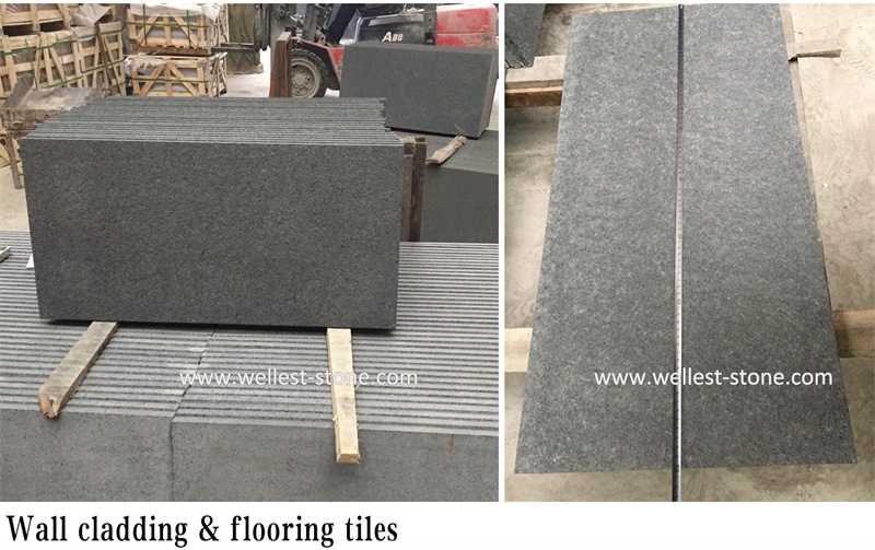 2019 New Black Granite Paving Slabs, MID Black Granite Outdoor Patio Paving Stone, Granite Tiles 60X60