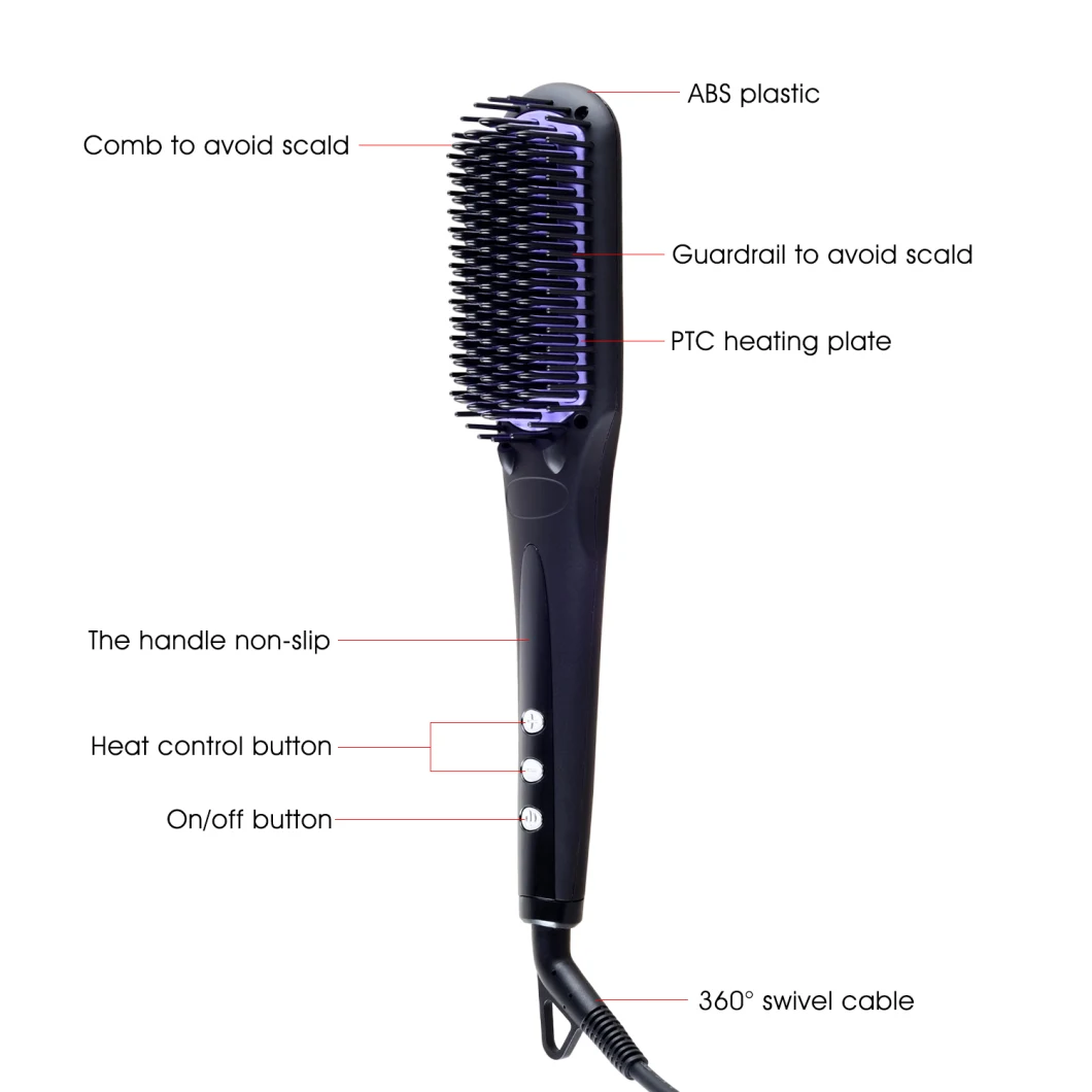 Fast Heating Easy Use Anion Spray Hair Straightener Brush