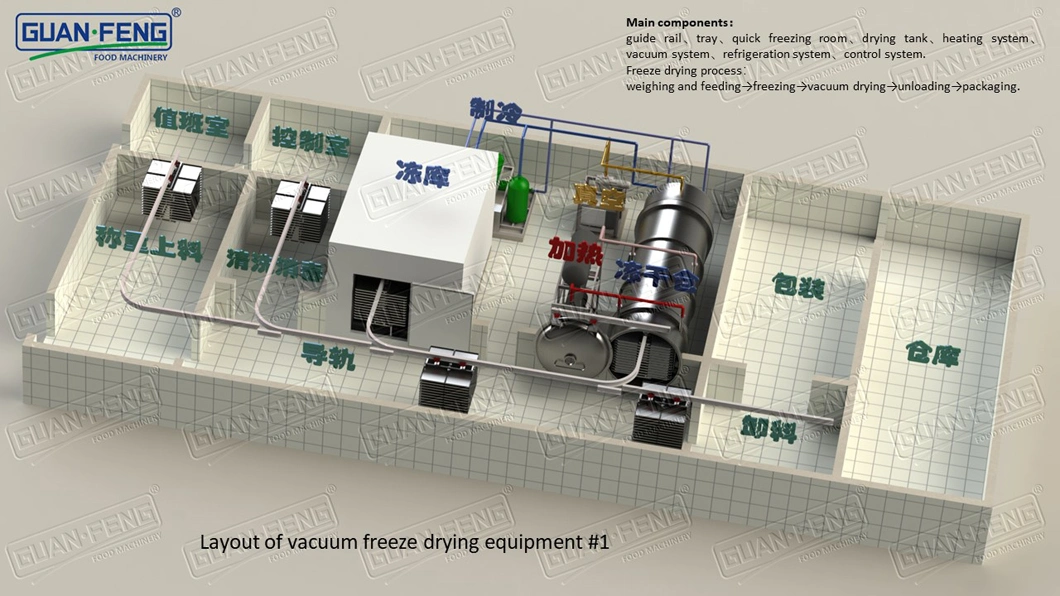 50m2 Vacuum Freeze Dryer for Freeze-Dried Herbs Processing Industry