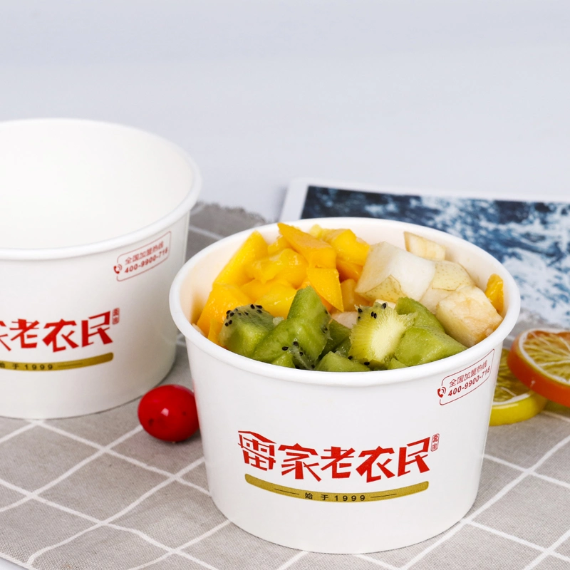 Custom Logo Design Disposable Bowl & Cup for Ice Cream Salad Pudding Frozen Yogurt Fruit Water Ice
