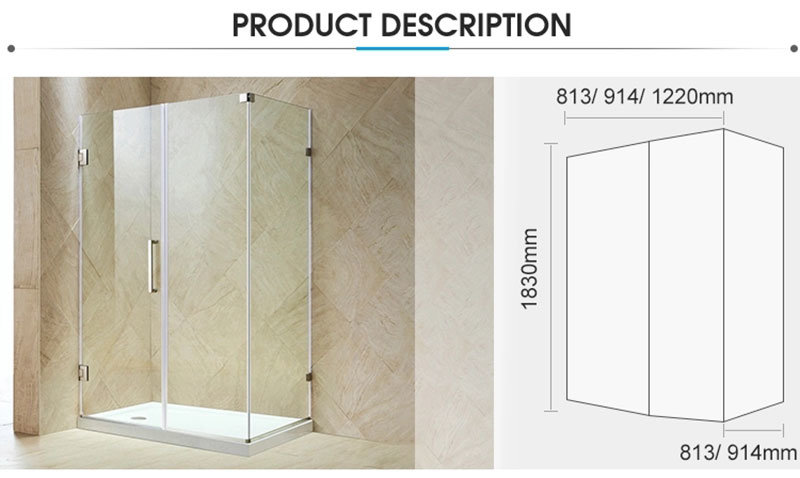 China High Quality Corner Frameless Glass Shower Enclosure Shower Door