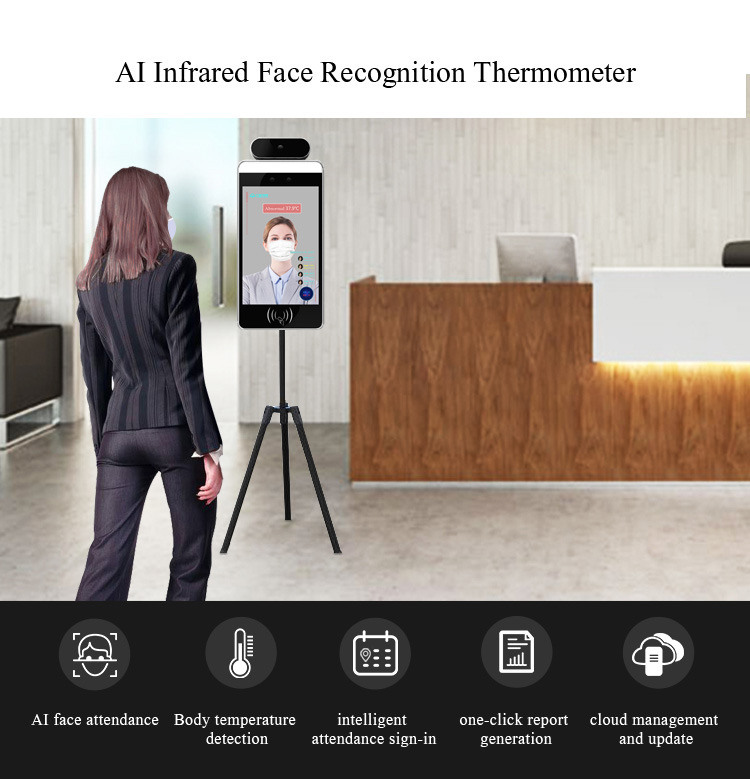 Face Recognition and Infrared Thermometer Integrated Device for Turnstile Gate Access Control and Time Attendance