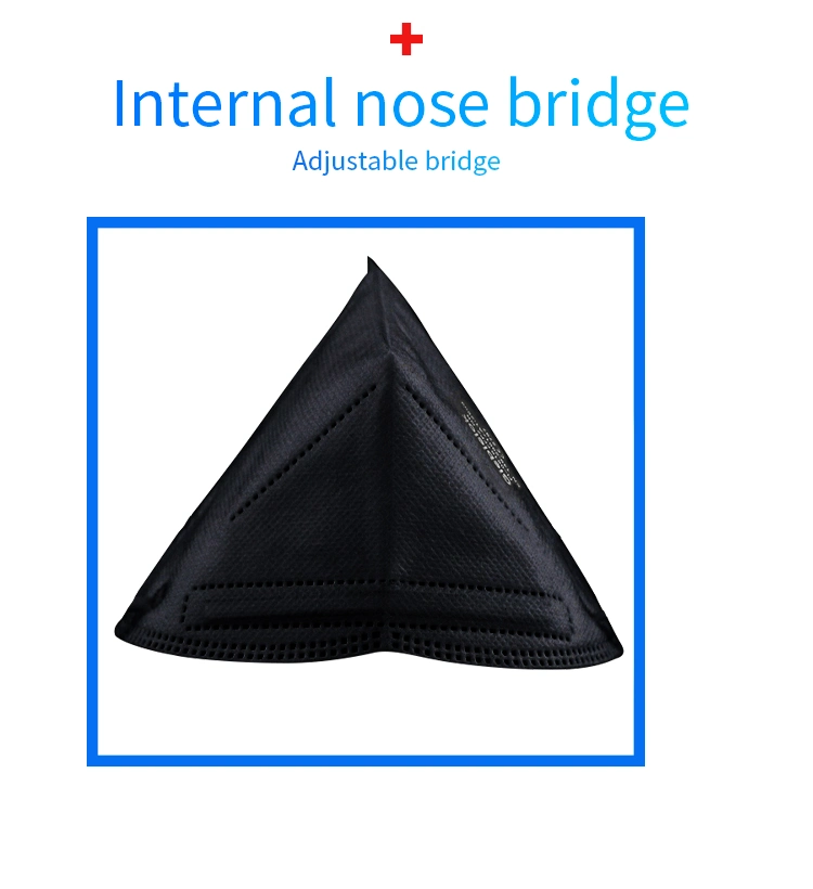 Fashion Black Facial Mouth Protector Foldable KN95 FFP2 Respirator Filtering Mascarillas CE Ffp 2 Mask