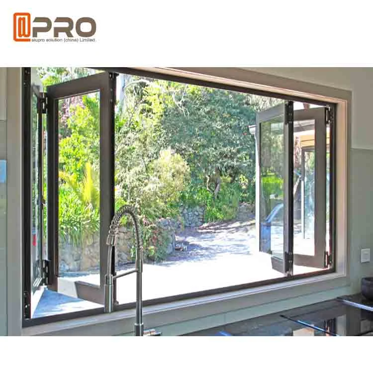 New Style Aluminium Corner Bi-Fold Corner Window Window for Room with As2047 Folding Glass Windows Vertical Bi Fold Window