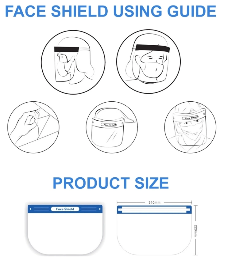 Direct Factory Production Manufacturing HD Transparent Double-Sided Anti Fog High Quality Protective Face Shield