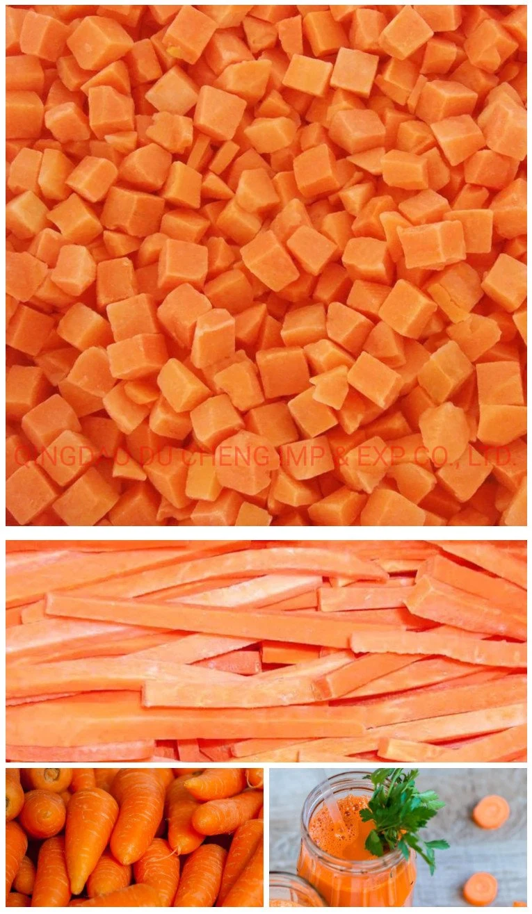 Seasoned Exporting Quality Wholesale Price IQF Vegetables Frozen Carrot Diced/Slices/Strips