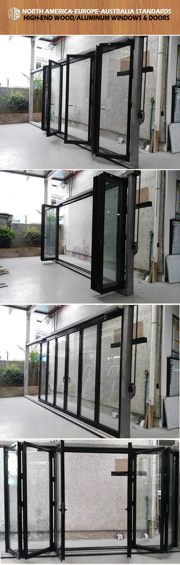Only Rest 3 Days 20% Discount Aluminum Alloy Bi-Folding Glass Door